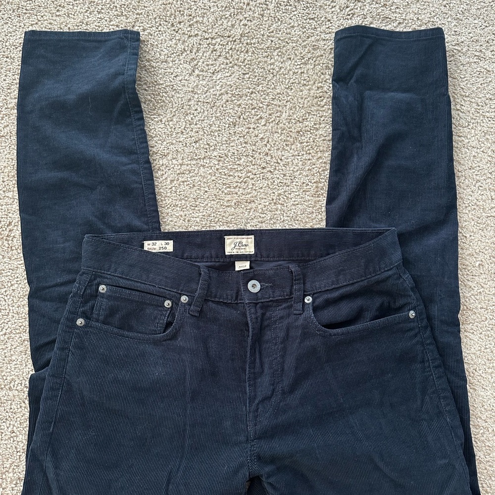 J. Crew Men's 250 Dark Blue Corduroy Pants